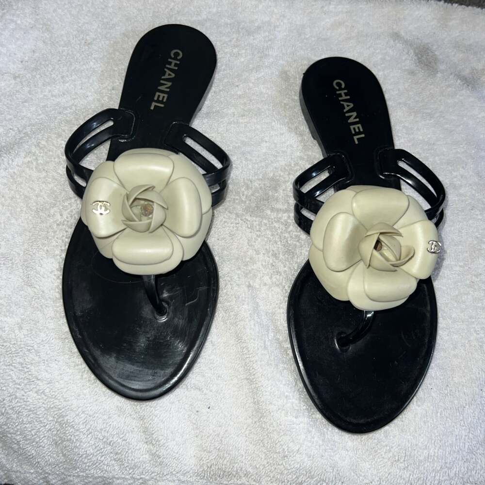 Chanel Camelia Flats Sandals 36